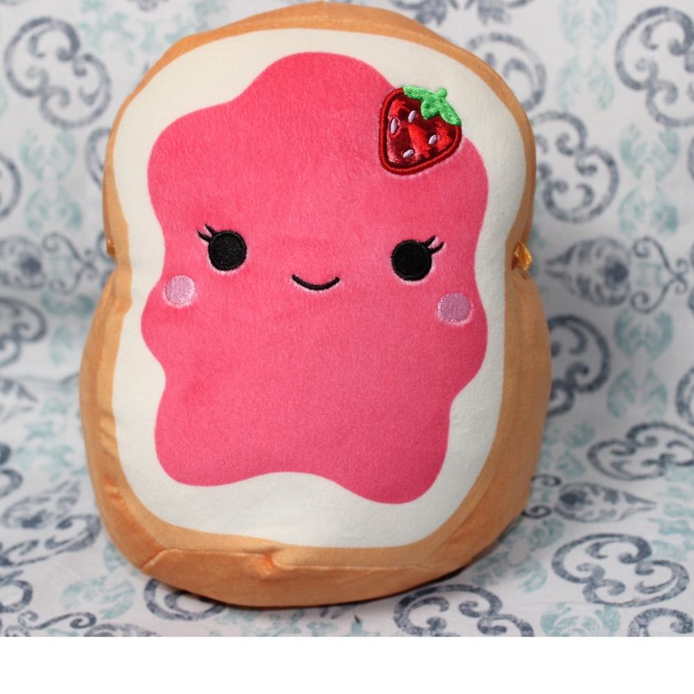 Squishmallow‎ Strawberry Toast Food Iman Jam Plush 8" Kellytoy Foodsquad